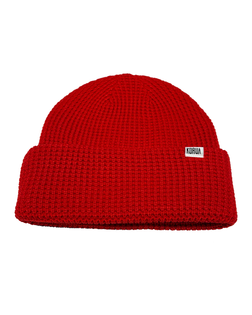 Red Waffle Beanie