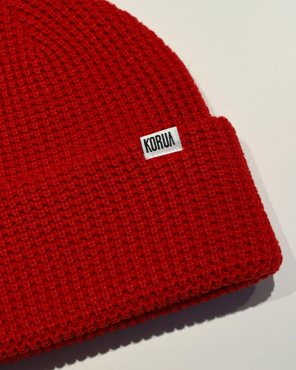 Red Waffle Beanie - Image 2